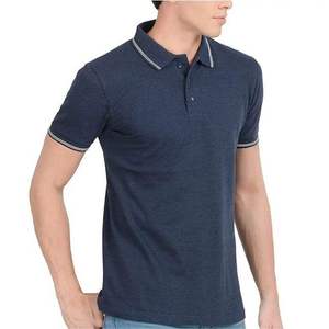 Fabricante 100% algodón manga corta hombres transpirable Polo camisetas Casual sólido patrón de talla grande bordado Logo Polo camisa - Product Image 1
