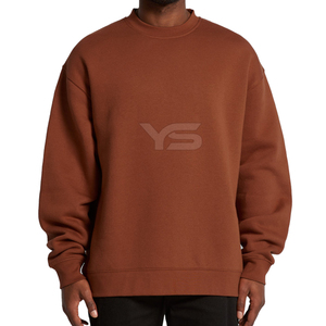 Sudaderas de algodón de manga larga de gran tamaño para hombre, Jersey, Sudadera de cuello redondo en blanco, logotipo personalizado Unisex con opción de varios colores - Product Image 1