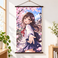 Poster Manga enroulable personnalisé en polyester, bannière imprimée avec personnage d'anime, décoration murale pour événements de centres commerciaux
