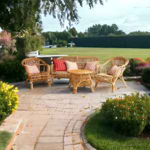 Vente en gros d'ensembles de meubles en rotin vintage de conception royale d'intérieur canapé confortable en fibre de canne pour villa jardin balcon salon - Product Image 1