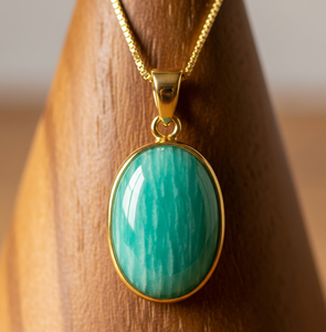 925 bijoux en argent Sterling chaîne délicate tenue quotidienne bohème naturel Amazonite ovale forme pendentif guérison mode pendentifs - Product Image 6