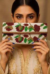 Sac à perles multicolores avec poignée, sac à main, sac à main décontracté, artisanat indien, fait à la main, sac baguette, - Product Image 2