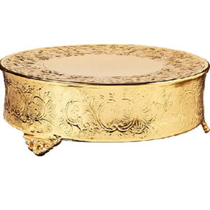 Support de service de gâteau de pâtisserie en métal de conception gaufrée de luxe support de Cupcake en métal de forme arrondie supports de service de gâteau décoratifs faits à la main - Product Image 1