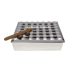 Conjunto Personalizado Acabado De Dos Ceniceros De Metal Forma Cuadrada Venta Al Por Mayor De Lujo Dieciséis Cenicero De Rejilla Cenicero Al Por Mayor - Product Image 4