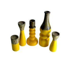 Meena Coating Wood <b>Candle</b> Holders Taper Lanterns Jars <b>Pillar</b> <b>Candles</b> for Christmas Occasions <b>Small</b> Size Elegant Design for Home - Product Image 1