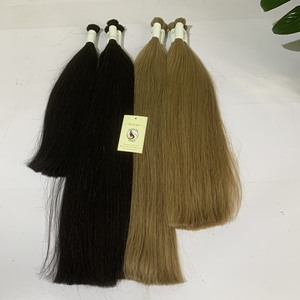 Pelo lacio sedoso de Color negro y marrón, Combo de moda, cabello virgen peruano sin procesar, a granel vietnamita, venta al por mayor - Product Image 1