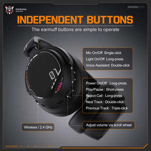 Nuovo Arrivo ONIKUMA GT886 Cuffie da <span class=keywords><strong>Gaming</strong></span> Wireless a 3 Modalità, Batteria a Lunga Durata da 1000mAh, Cuffie Professionali per E-sports per Vendita B2B - Product Image 6