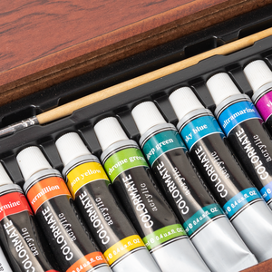 Juego de pintura acrílica profesional Colormate, 12 colores, pintura acrílica no tóxica para lienzo, madera, cerámica y tela, pintura de tela - Product Image 3