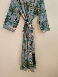 Batas de Algodón para Mujer, Estilo Kimono, para Safari en la Jungla, Chaqueta para el Té de la Mañana, Bata de Algodón para Damas de Honor, Bata de Verano, Bata de Baño, Regalo - Product Image 3