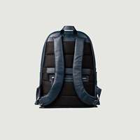 Sac à dos en cuir Philos pour homme, bleu nuit, cuir pleine fleur véritable, style vintage, bandoulière arquée, fermeture à glissière