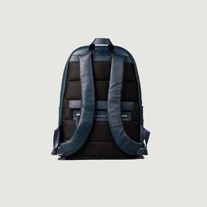 Midnight Blue Men's the Philos Leather <b>Backpack</b> Genuine Leather with Vintage Style Zipper Closure <b>Waterproof</b> Polyester Lining - Product Image 6