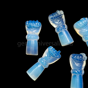 Natural Opalite Stone <b>Hamsa</b> Hand Shape Carved Gemstone for Jewelry Making Charms 30mm Hand Carved Loose Gemstone Miniatures Bulk - Product Image 3