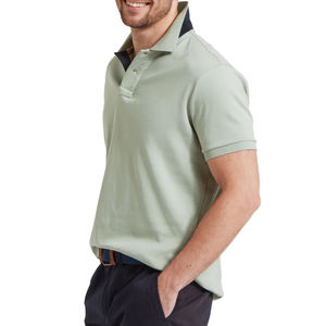 T-shirts polo décontractés en coton pour hommes 100% coton avec logo brodé fermeture à bouton imprimé chemises polo à manches courtes pour hommes - Product Image 4