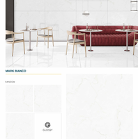 Carreaux de sol en porcelaine antibactériens antidérapants modernes de qualité supérieure 120x120cm 9mm d'épaisseur Modèle Marbo Blanc pour hôtels et villas