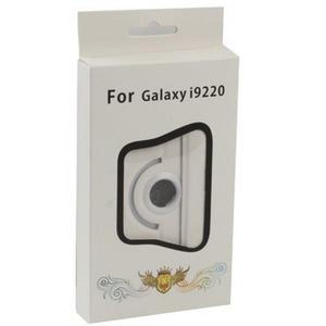 Funda de cuero blanca con soporte giratorio y tarjetero para Samsung N7000 Galaxy Note - Product Image 1