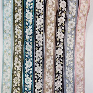 Design Lace Fabric Luxury Dress Beaded Lace Fabric Sudanese Women Toub Wholesale Durable Using Low Price - Product Image 1