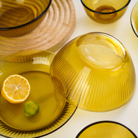 Service de table de luxe écologique en verre borosilicaté assiette et bol vaisselle pour hôtels