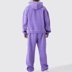 Ensemble de survêtement complet pour homme, 2 pièces, en coton 100%, coupe classique, pour l'hiver, tenue décontractée et sportive - Product Image 5