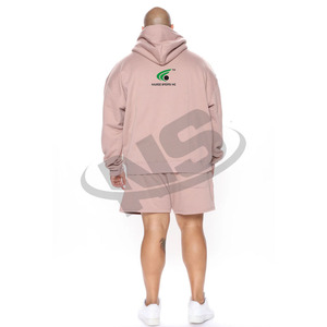 <b>Top</b> Selling <b>Men</b> Hoodies & <b>Shorts</b> <b>Sets</b> Lightweight Breathable Casual Sports Wear Two Piece Custom Logo Outfit - Product Image 3