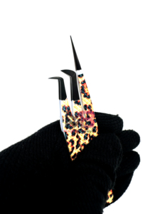Pinzas para extensión de pestañas Acero inoxidable sólido Leopardo Guepardo Impresión de papel Logotipo personalizado Recubierto de papel Durable Agarre perfecto - Product Image 6