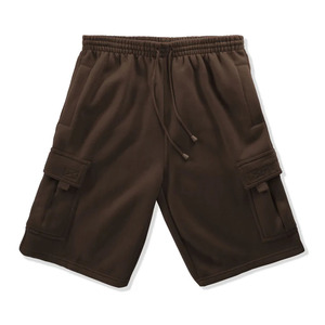 Vintage Style <b>Men's</b> Streetwear <b>Shorts</b> with Thick Drawstring Acid Wash <b>Patch</b> Embroidery and Cut Edge 100% Cotton - Product Image 1