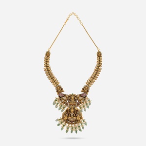 Antique Vintage Short <b>Necklace</b> 191667 Gold Plated Zinc Alloy <b>Ruby</b>-Green Zircon Beads Wedding Gift Women's Fine Jewelry Set - Product Image 4