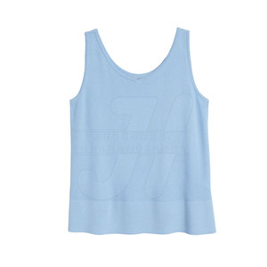 เสื้อแขนกุดผู้หญิงขนาดใหญ่พิเศษออกแบบได้ตามต้องการสไตล์ลำลองระบายอากาศได้ทรงหลวมลายพิมพ์สีทึบ - Product Image 1