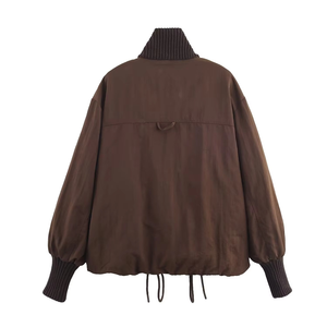 Chaqueta acolchada marrón cálida para hombre 2025 Otoño Invierno impermeable transpirable cremallera cuello alto Regular Fit abrigos de concha suave - Product Image 1