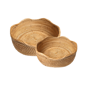 Panier en rotin écologique Panier élégant artisanal pour le shopping et l'épreuvage du pain Rangement pour la décoration intérieure du Vietnam de bonne qualité - Product Image 1