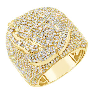 Personnalisez la conception de main de prière en argent S925 avec Moissanite ronde et baguette de diamant Bague Hip Hop pour hommes - Product Image 2