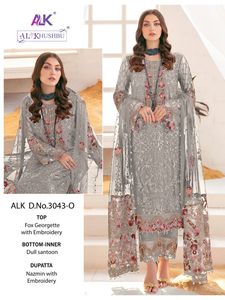 Best <b>Fabric</b> New Design Georgette Embroidery Work Salwar Kameez With Dupatta <b>Indian</b> Exporter and Supplier - Product Image 4