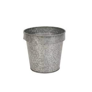 Pots de fleurs et jardinière en métal galvanisé de forme ronde pour la décoration de l'entrée et du jardin de la maison Jardinières faites à la main - Product Image 1