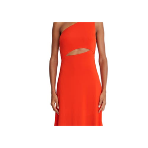 Abito Halston Cascade Slit in jersey, taglia 4, colore vermiglio, silhouette a tubino. - Product Image 2