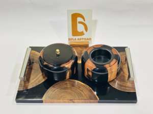 Bela Artisan plateau en bois fait à la main pour la décoration intérieure cadeaux de mariage décoration intérieure cadeaux pour les femmes Ramadan affaires bois élégant - Product Image 3