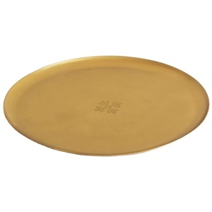 Platos redondos de metal dorado vintage para restaurante, vajilla con diseño de logotipo personalizado, venta al por mayor - Product Image 1