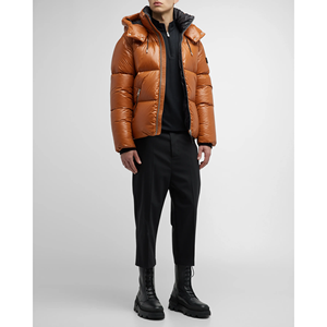 <b>Men's</b> High Street Style down Padded Bubble Puffer <b>Jacket</b> with Hood Winter Warm Coat-Canvas Fabric - Product Image 2