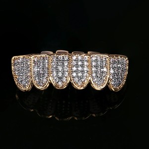 เงิน 925 ชุบทองคําขาว 14K VVS Moissanite Grillz สวมใส่ทุกวัน Iced Out Grillz ฮิปฮอปฟันเพชร Grillz - Product Image 5
