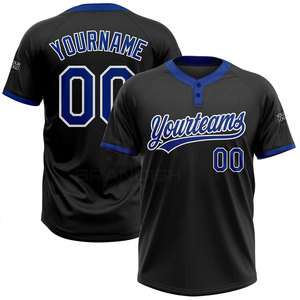 Maillot de baseball à deux boutons, logo personnalisé, dernier design, vêtements d'équipe, vente chaude, prix bas, maillot de baseball à deux boutons - Product Image 1