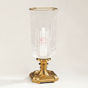 Bougeoir en métal fait main de luxe avec bougeoir en verre - Product Image 1