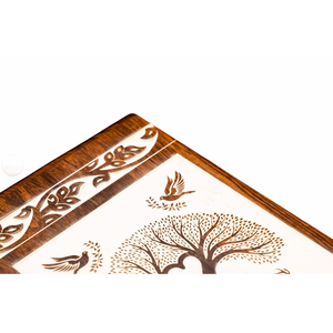 AYAANS-Caja de madera cuadrada para cenizas, urna compacta para el hogar, contenedor de madera maciza natural, urna funeraria para adultos - Product Image 3