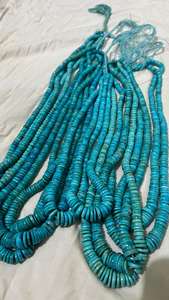 <b>Turquoise</b> Flat oval <b>beads</b> gemstone natural <b>Turquoise</b> with drill <b>beads</b> for making jewelry - Product Image 3