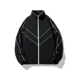 Chaqueta de chándal de sublimación de poliéster 100% superventas al por mayor con cuello levantado - Product Image 1