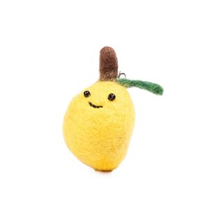 Handmade cảm thấy xoài Keychain dễ thương len trái cây vòng chìa khóa với khuôn mặt cười, sinh thái thân thiện Quà Tặng phụ kiện - Product Image 5