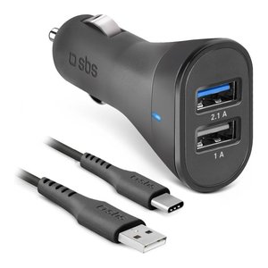 TEKITCRC2U21AUL Cargador de Coche USB Tipo-A de 12W Negro, Kit de Adaptadores de Viaje y Accendisigari para una Carga Conveniente en el Coche - Product Image 1