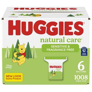 Toallitas Húmedas para Bebé Huggies Natural Care Sensitive, Sin Perfume, 6 Paquetes de Recarga, 1008 Toallitas - Product Image 1