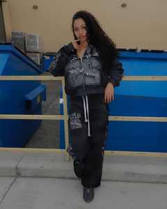 ชุดวอร์มผ้าหนาสีจางและฮู้ดสำหรับผู้ชายชุดวอร์มผ้าเฮฟวีเวตโอเวอร์ไซส์ผ้าปะติดเสื้อกางเกงวอร์มขาบานและเสื้อฮู้ด - Product Image 6