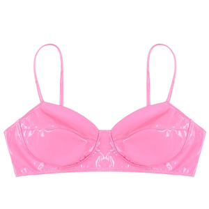 Soutien-gorge en cuir Sexy pour femmes Lingerie haute luminosité en cuir laqué Pvc sous-vêtements Sexy dames discothèque fête soutiens-gorge amusants en cuir - Product Image 5