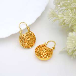 Best Selling 18K Gold Plated Handmade <b>Ethnic</b> Jewelry Trendy Wholesale Tribal Drop Earrings for Women New Arrival <b>Accessories</b> - Product Image 6
