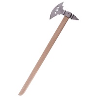 Hache à double lame en acier Damas de qualité industrielle, personnalisée OEM ODM, à prix bas, avec manche en bois fait main, vente en gros