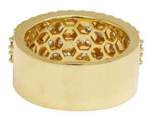 Fully <b>Iced</b> Out Moissanite Round Diamond In S925 Sterling Silver Gold Plated <b>Ring</b> For Women Anniversary Gift - Product Image 4